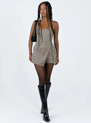 Working On It Romper Check Multi