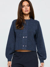 Kammi Button Up Cardigan Navy