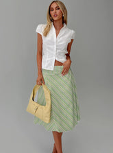 Vettie Midi Skirt Green Multi