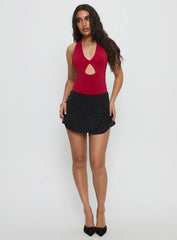 Sugarberry Cut Out Bodysuit Red
