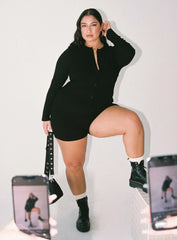 The Maxine Romper Black Curve