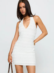 Seashores Halter Mini Dress White