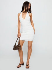 Seashores Halter Mini Dress White