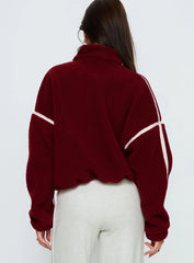 Sammee Polar Fleece Contrast Zip Through Jacket Red