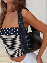 Kaiser Stud Detail Shoulder Bag Black