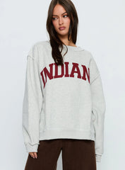 When In Indiana Mock Neck Jumper Grey