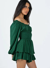 The Love Galore Long Sleeve Romper Green