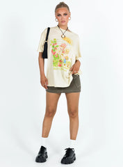 Berry Sweet Oversized Tee Cream