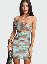 Miliana One Shoulder Twist Mini Dress Multi Floral