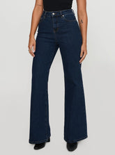 Thearlie High Rise Flared Jeans Dark Wash