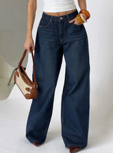 Naylor Mid Rise Wide Leg Jeans Mid Blue Denim Petite