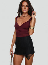 Ecstasies Asymmetrical Mini Skirt Black