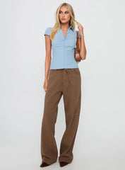 Bruiser Mid Rise Wide Leg Jeans Brown