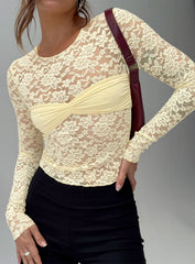 Midnight Long Sleeve Top Vanilla Custard