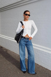 Serenitia Mid Rise Straight Leg Jeans Mid Blue Wash Tall