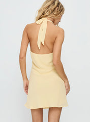 Laraline Halter Mini Dress Lemon