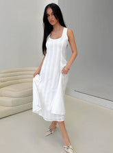 Forever Loved Panelled Midi Dress White