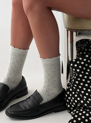 Only Angel Socks Dark Grey Polka