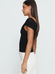 Keandra One Shoulder Top Black