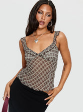 Zayliah Frill Detail Top Wine Check
