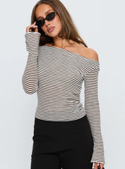 Synergies Long Sleeve Top Brown / White Stripe