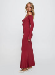 Lucillea Long Sleeve Maxi Dress Red