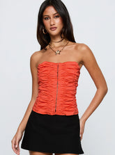 Diamonds Are Forever Strapless Top Orange