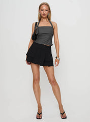 Yeva Pleat Mini Skirt Black