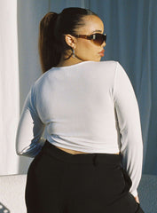 Astrid Long Sleeve Top White Curve