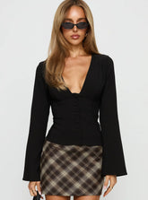 Serefina Long Sleeve Top Black