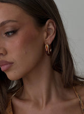 Still Love Hoop Earrings Gold / Brown