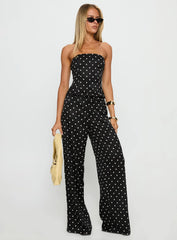 Powdered Sugar Strapless Set Black Polka
