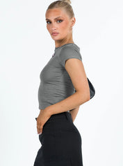 Princess Polly Cursive Tee Grey / Pink