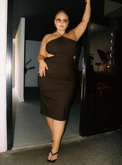 Bree Midi Dress Brown Curve