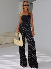 Powdered Sugar Strapless Set Black Polka