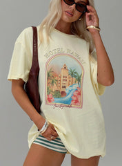 Hotel Hawaii Oversized Tee Yellow