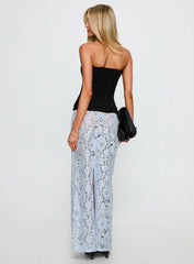 Carman Lace Midi Skirt Blue