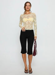 Midnight Long Sleeve Top Vanilla Custard