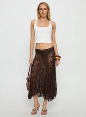 Tidal Midi Skirt Chocolate
