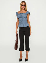 Scouts Honour Shirred Top Blue / White