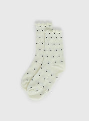 Pillowtalk Frill Socks Cream Polka