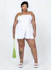 VIP Strapless Romper White Curve