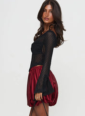 Rubee Bubble Hem Mini Skirt Red