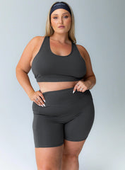 Conquer Activewear Shorts Grey Curve