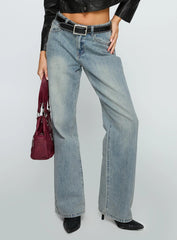 Echo Park High Rise Straight Leg Jeans Vintage Wash