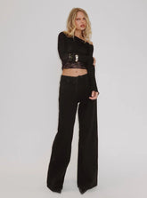 Mellowed Out Low Rise Straight Leg Jeans Washed Black