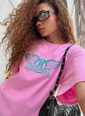 Aerosmith Oversized Tee Pink