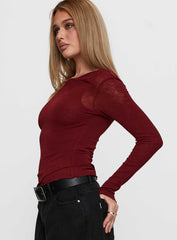 Lefort Long Sleeve Top Burgundy