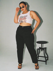 Zaiden Straight Leg Jeans Black Denim Curve