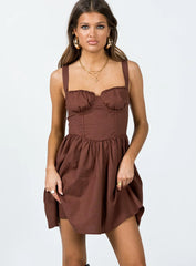 Telka Mini Dress Brown